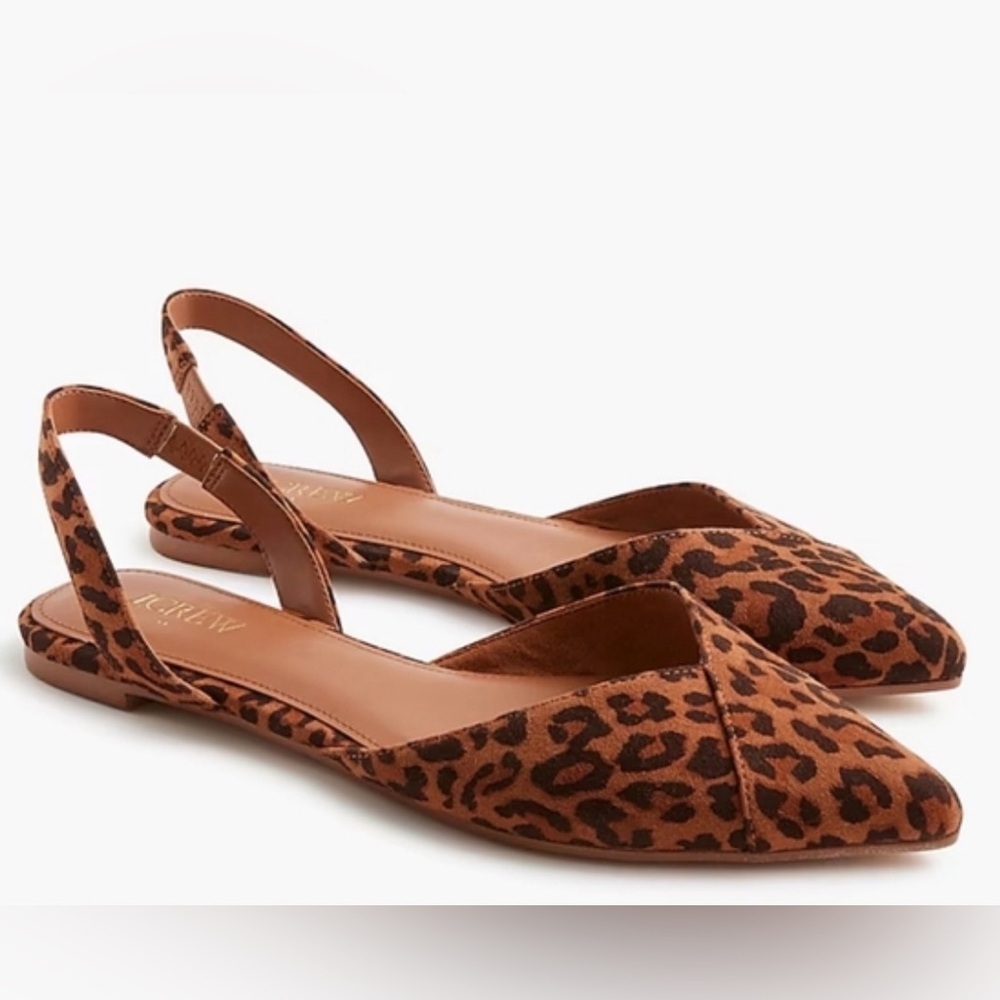 NWT J Crew Factory Women's Leopard Print Slingback Flats Sz 101/2
